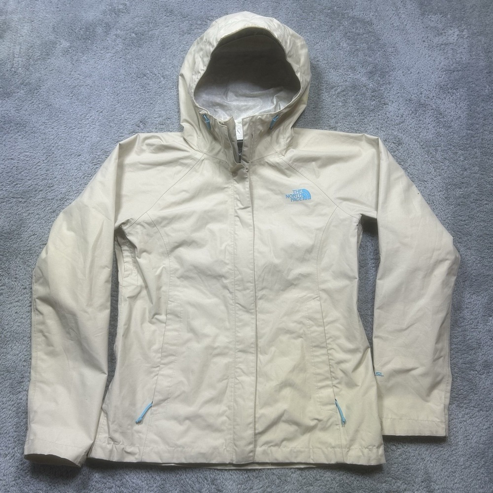 The North Face Hyvent 2.5L Jacket Womens‎ S Beige Rain Waterproof *SPOT/LINER